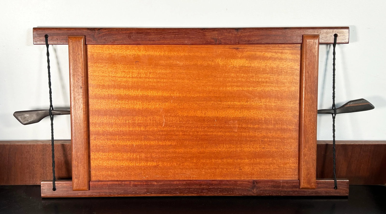 Danish Modern Rare Woods Cocktail Serving Tray in Ebony, Teak, Rosewood & Burl - 12