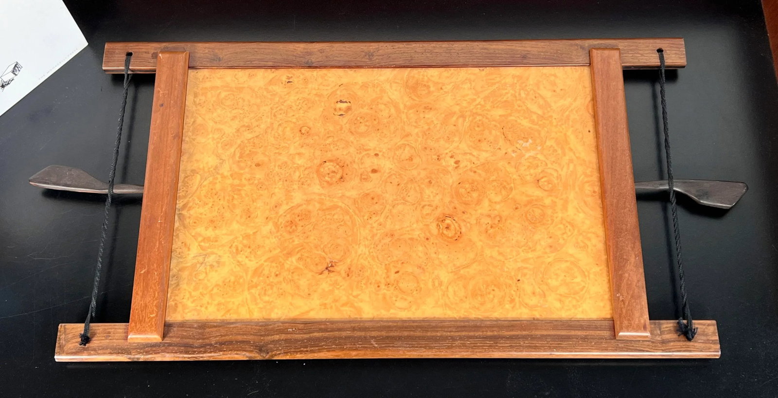 Danish Modern Rare Woods Cocktail Serving Tray in Ebony, Teak, Rosewood & Burl - 2