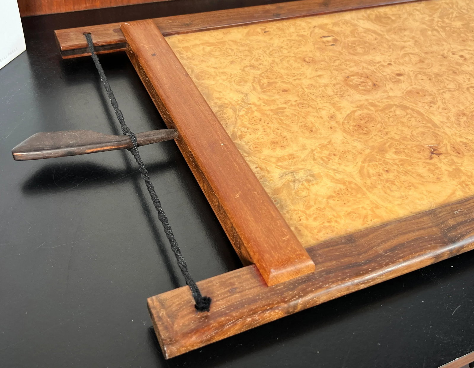 Danish Modern Rare Woods Cocktail Serving Tray in Ebony, Teak, Rosewood & Burl - 3