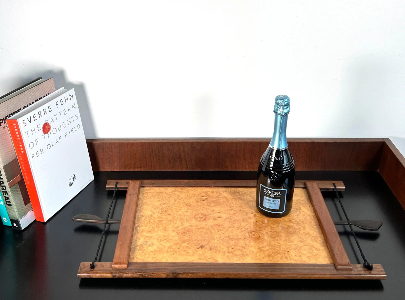 Danish Modern Rare Woods Cocktail Serving Tray in Ebony, Teak, Rosewood & Burl - 4