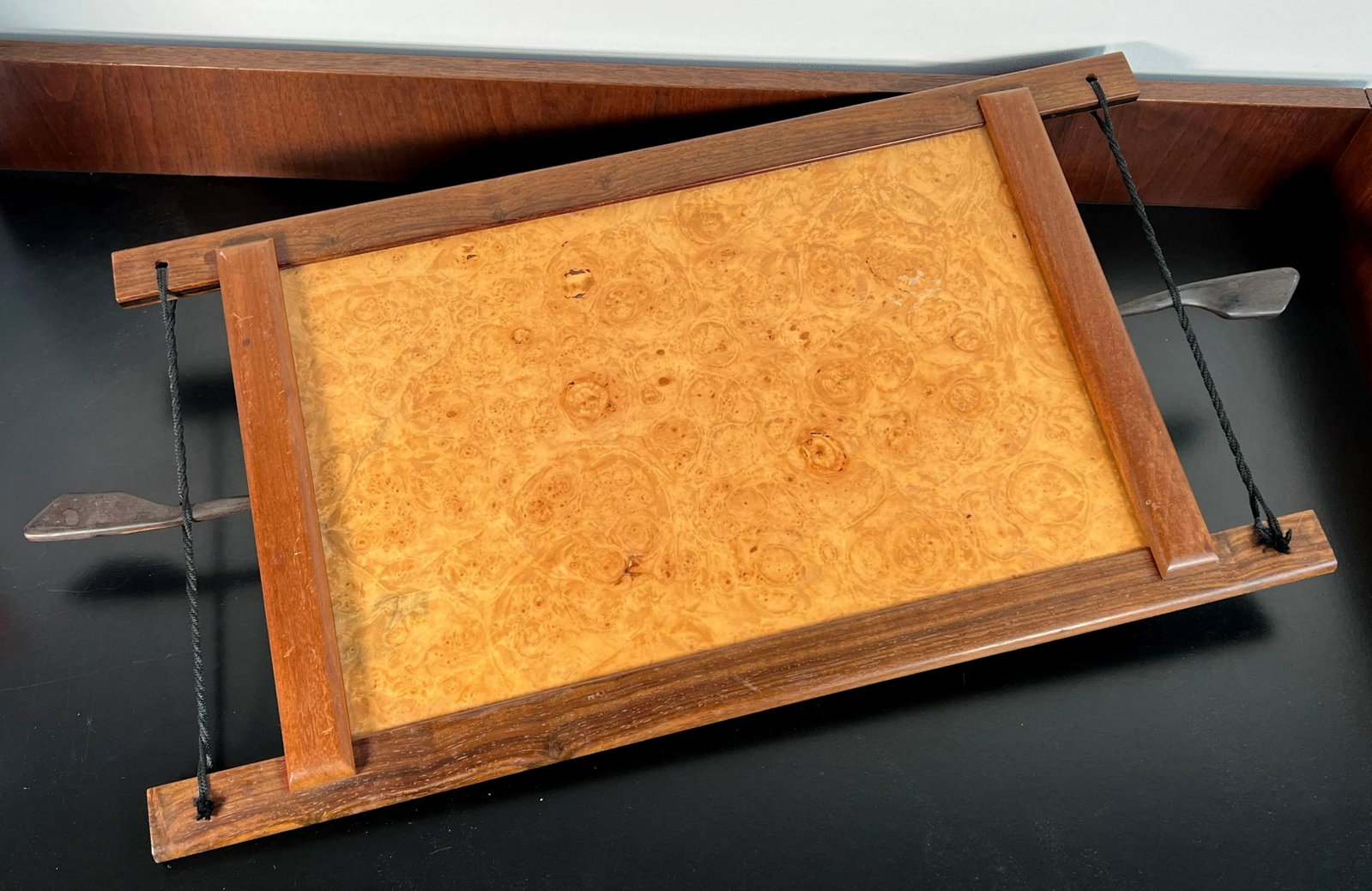Danish Modern Rare Woods Cocktail Serving Tray in Ebony, Teak, Rosewood & Burl - 7