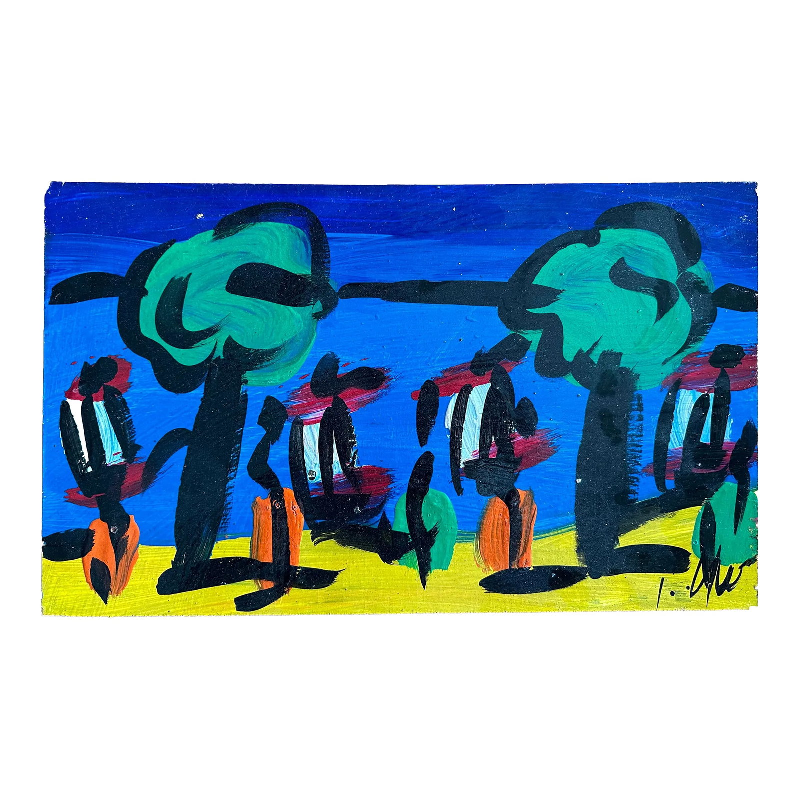 Original Peter Keil Painting: Peter Keil is a German artist who focuses primarily on abstract expressionism. Keil painted with some of the greats, including Joan Miró, Pablo Picasso, and Andy Warhol, to name a few. This is a