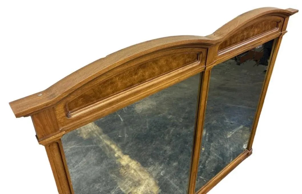 Thomasville Spanish Revival Pecan Wood and Burlwood Large Mirror Made in 1964 - 2