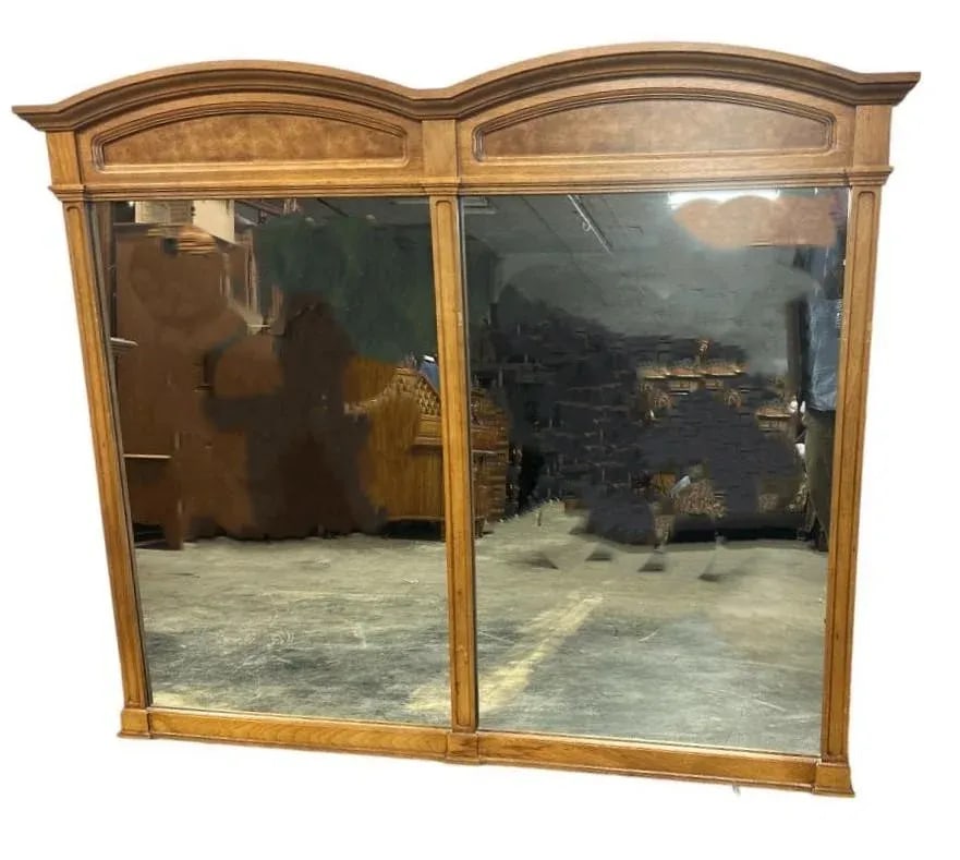 Thomasville Spanish Revival Pecan Wood and Burlwood Large Mirror Made in 1964 - 5