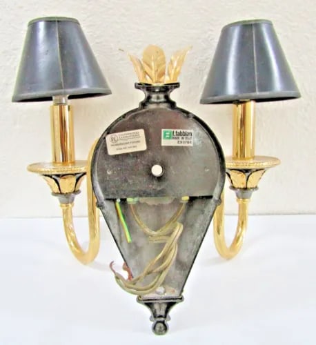 1980s Pair of Italian F. Fabbian Lighting Two Arm Wall Sconces - 11