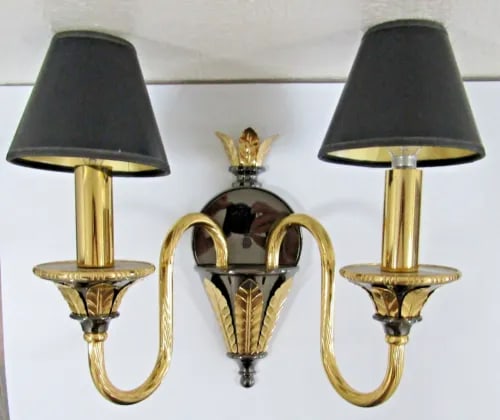 1980s Pair of Italian F. Fabbian Lighting Two Arm Wall Sconces - 2