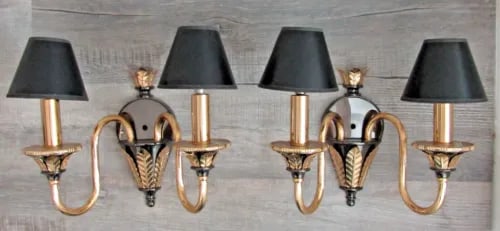 1980s Pair of Italian F. Fabbian Lighting Two Arm Wall Sconces - 4