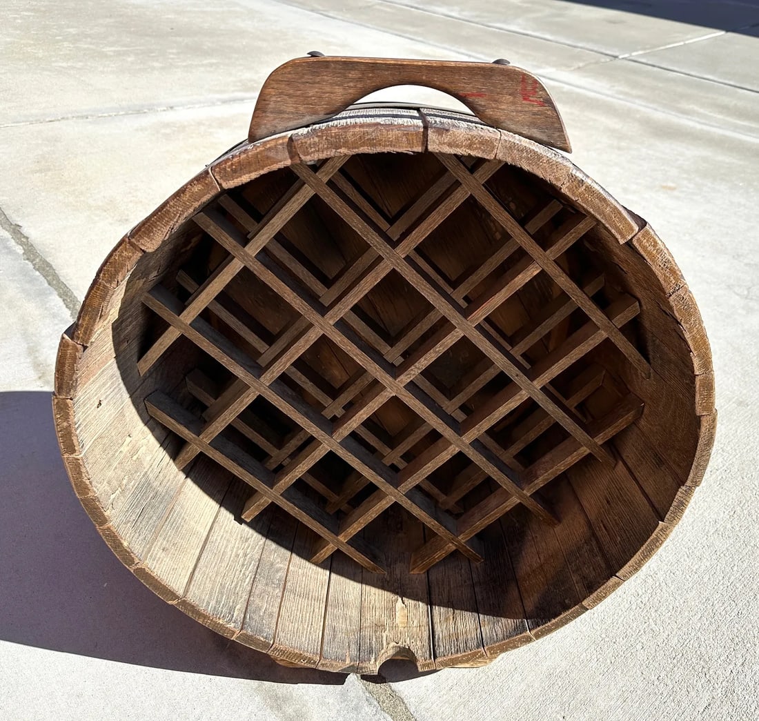 Rustic Wine Barrel Wine Display Rack - 5
