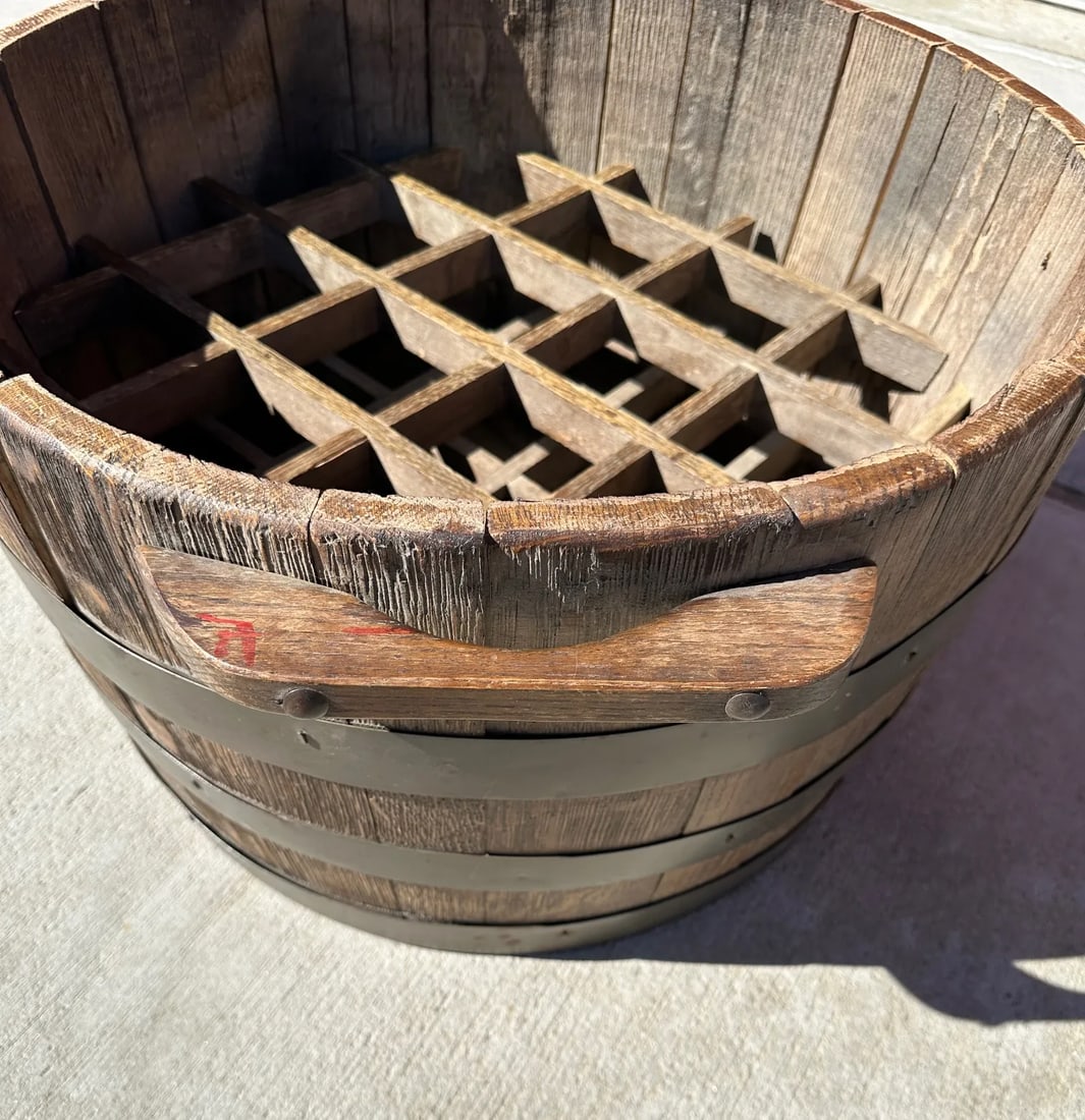 Rustic Wine Barrel Wine Display Rack - 6