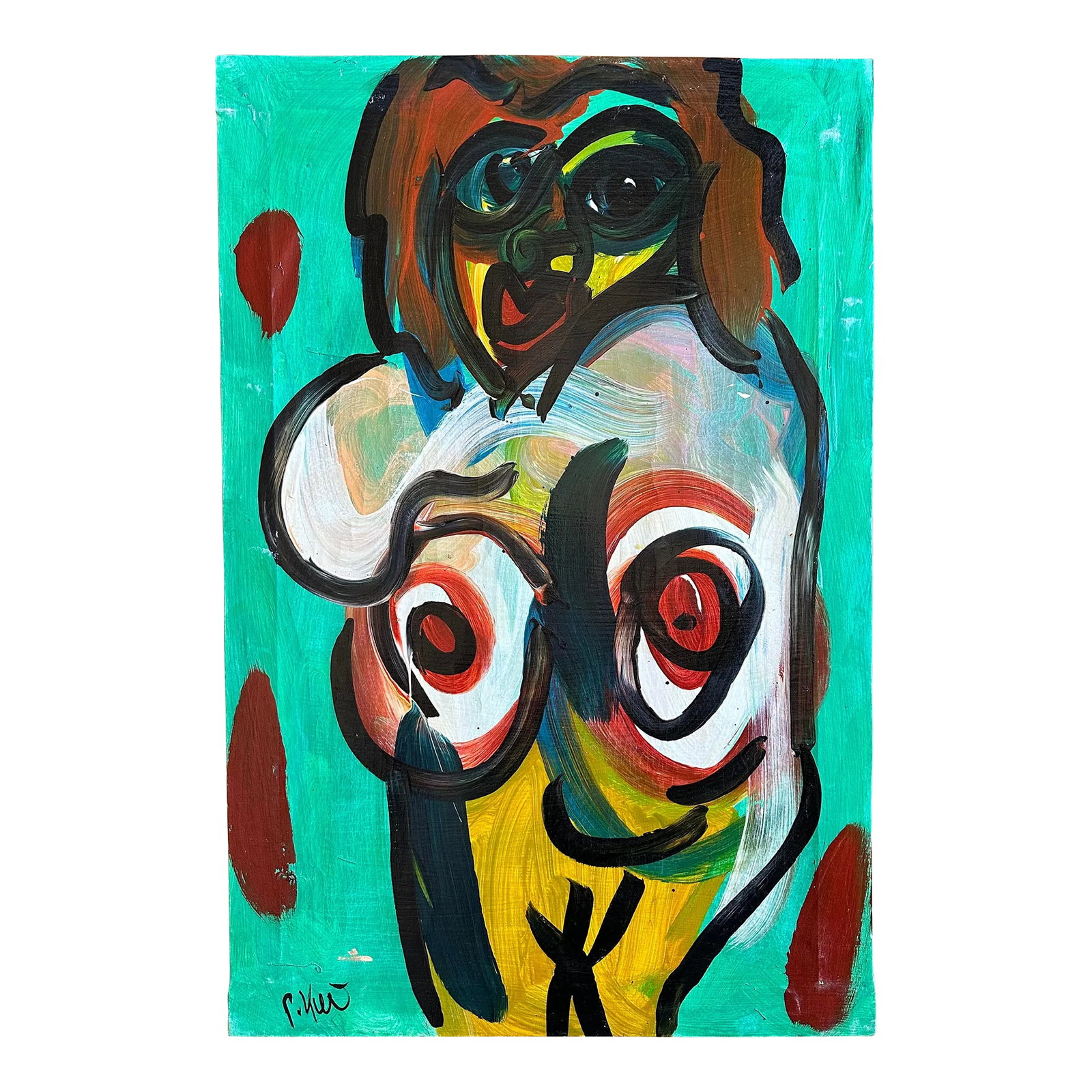 Original Peter Keil Painting - Junge Wilde Collection: Peter Keil is a German artist who focuses primarily on abstract expressionism. Keil painted with some of the greats, including Joan Miró, Pablo Picasso, and Andy Warhol, to name a few. This is a 
