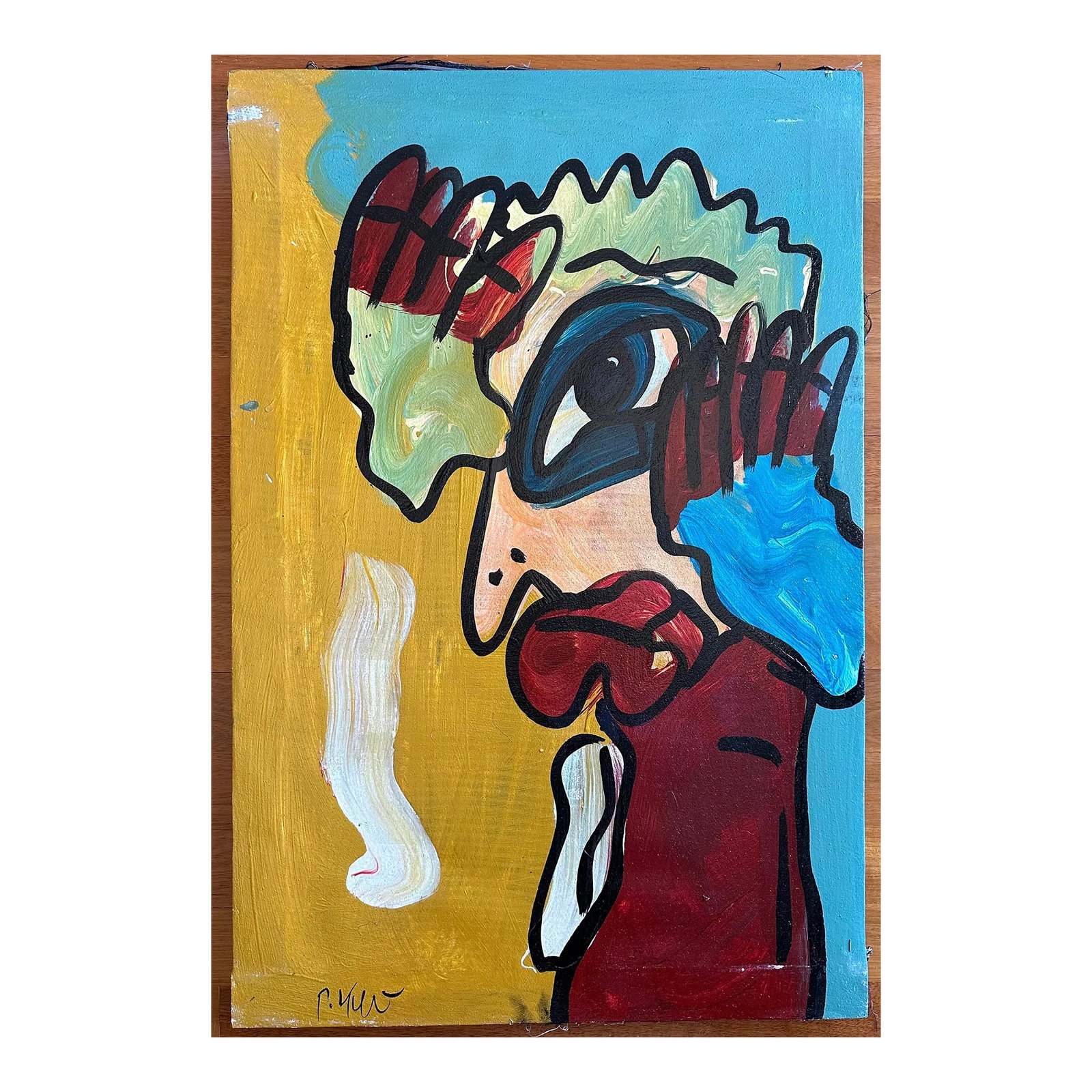 Original Peter Keil Painting - Junge Wilde Collection: Peter Keil is a German artist who focuses primarily on abstract expressionism. Keil painted with some of the greats, including Joan Miró, Pablo Picasso, and Andy Warhol, to name a few. This is a
