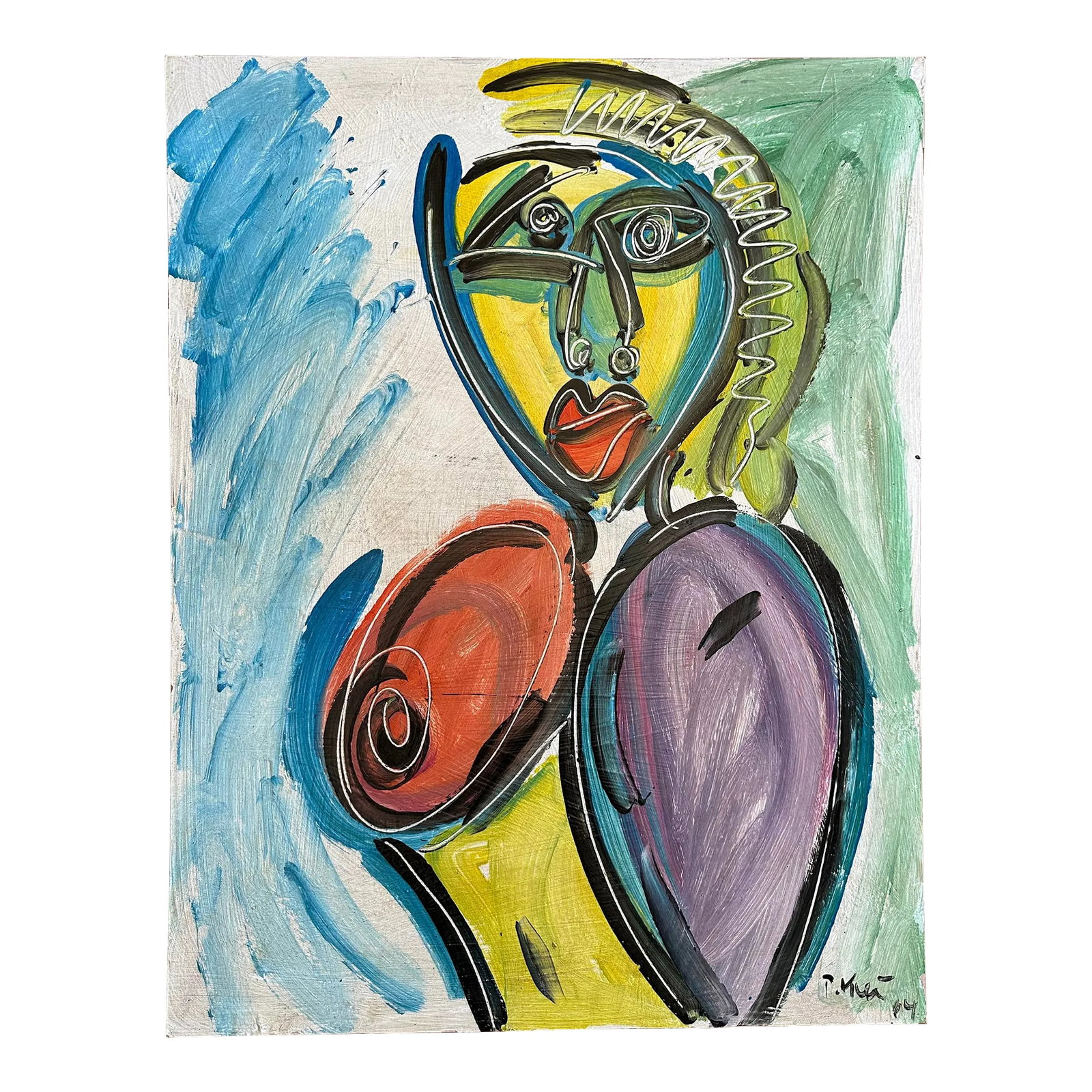 Titled Peter Keil Painting, 1964 - Junge Wilde Collection: Peter Keil is a German artist who focuses primarily on abstract expressionism. Keil painted with some of the greats, including Joan Miró, Pablo Picasso, and Andy Warhol, to name a few. This is a