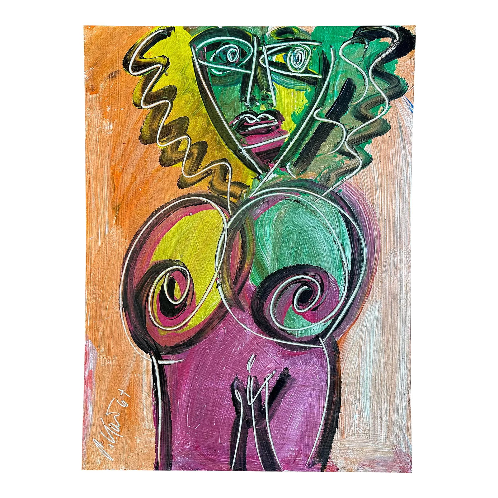 Titled Peter Keil Painting, 1967 - Junge Wilde Collection: Peter Keil is a German artist who focuses primarily on abstract expressionism. Keil painted with some of the greats, including Joan Miró, Pablo Picasso, and Andy Warhol, to name a few. This is a 