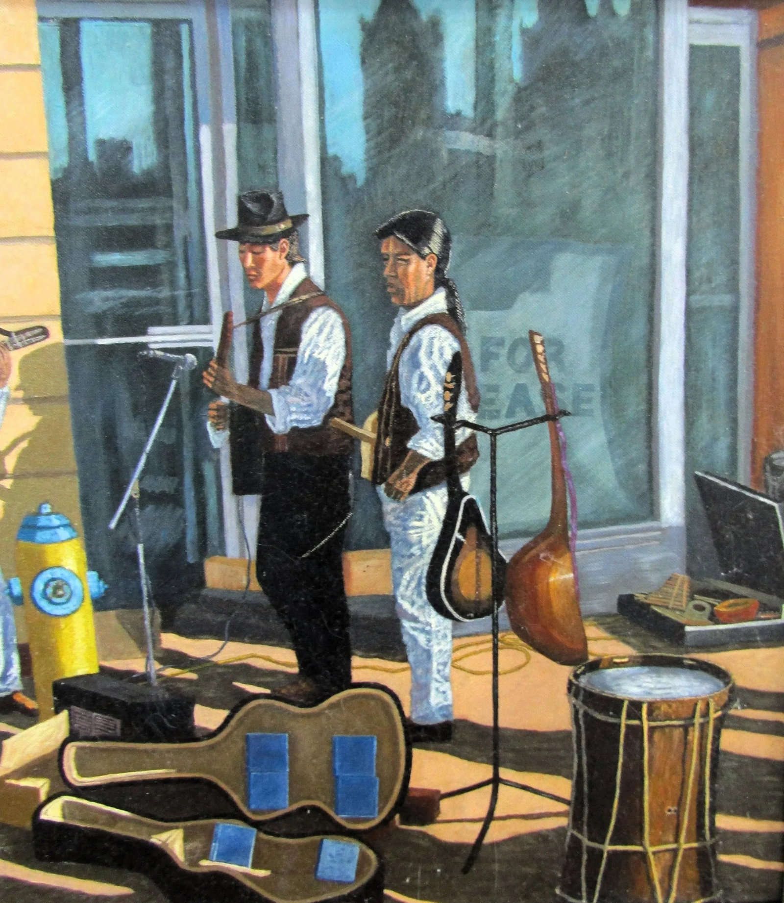Original Robert Samick "Streetside Musicians Nyc" Oil Painting Framed and Signed - 5