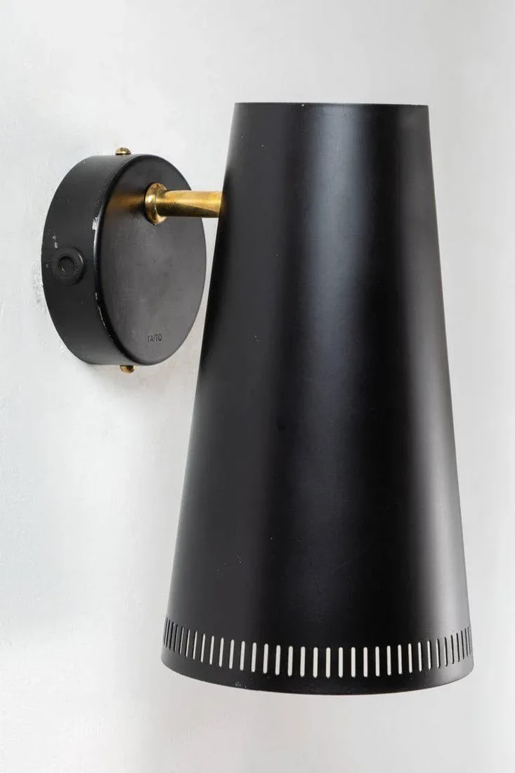 Large Paavo Tynell Black Wall Lights for Taito Oy - a Pair - 8