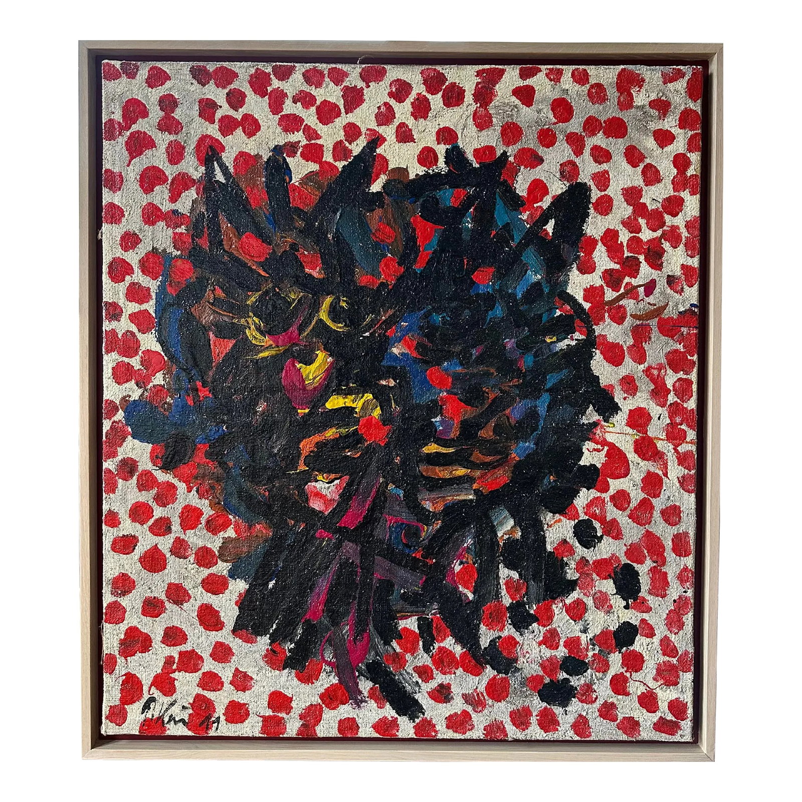 Peter Keil, 1999 - Junge Wilde Collection: Peter Keil is a German artist who focuses primarily on abstract expressionism. Keil painted with some of the greats, including Joan Miró, Pablo Picasso, and Andy Warhol, to name a few. This is a