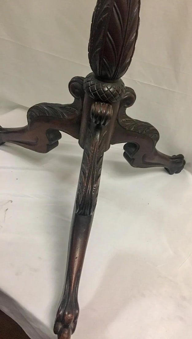19thc American Chippendale Style Mahogany Music or Book Stand on Tripod Base - 9
