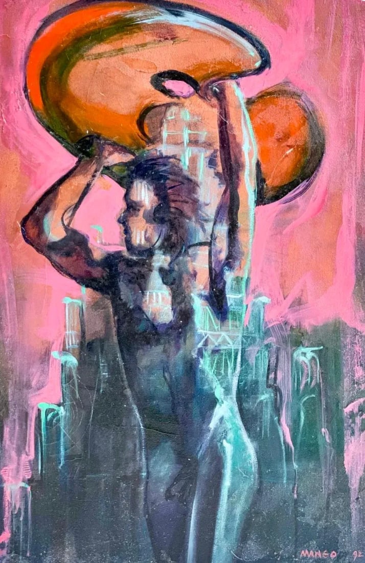 1990s Robert Mango, Untitled (Figural Composition) Painting - 10