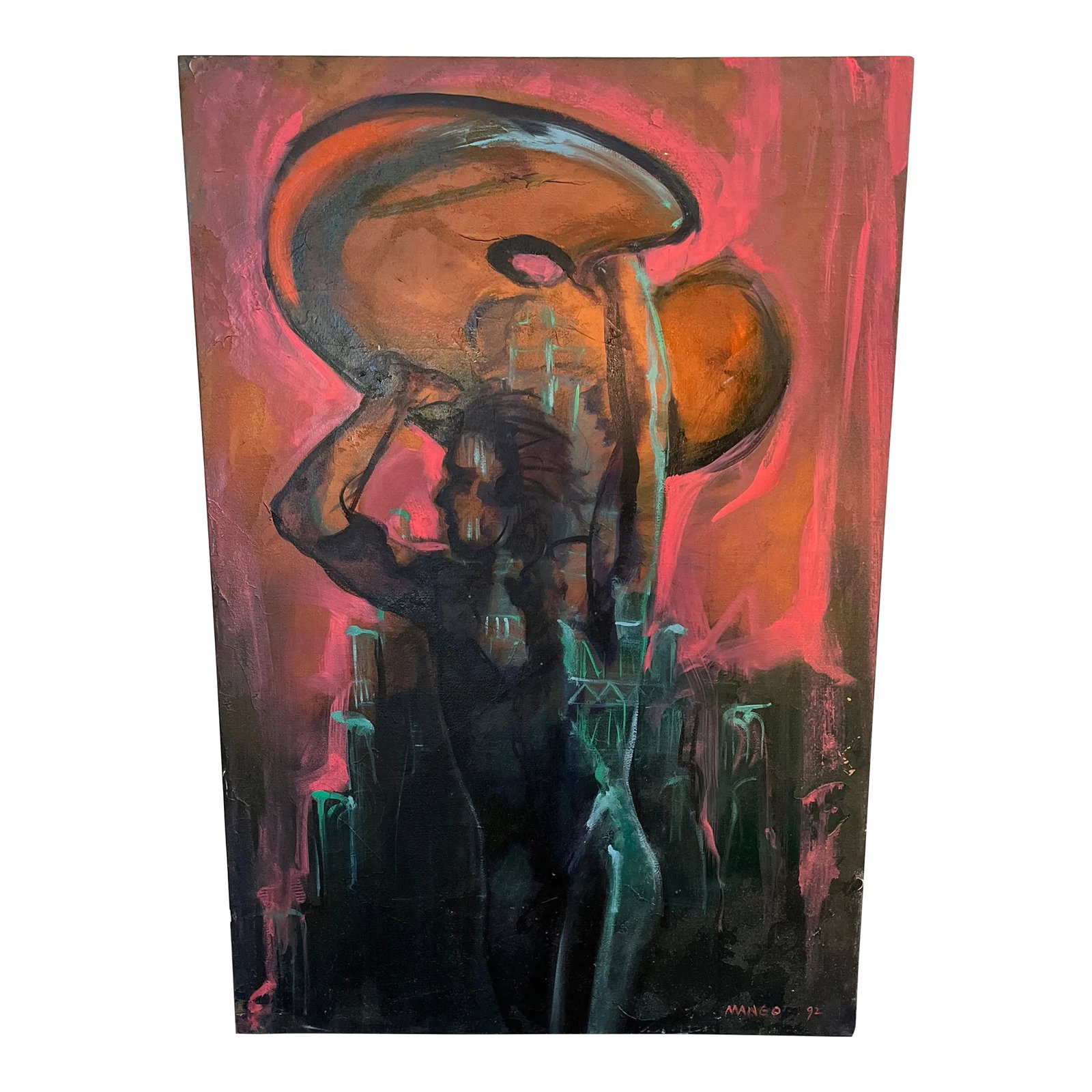 1990s Robert Mango, Untitled (Figural Composition) Painting (1 of 12)