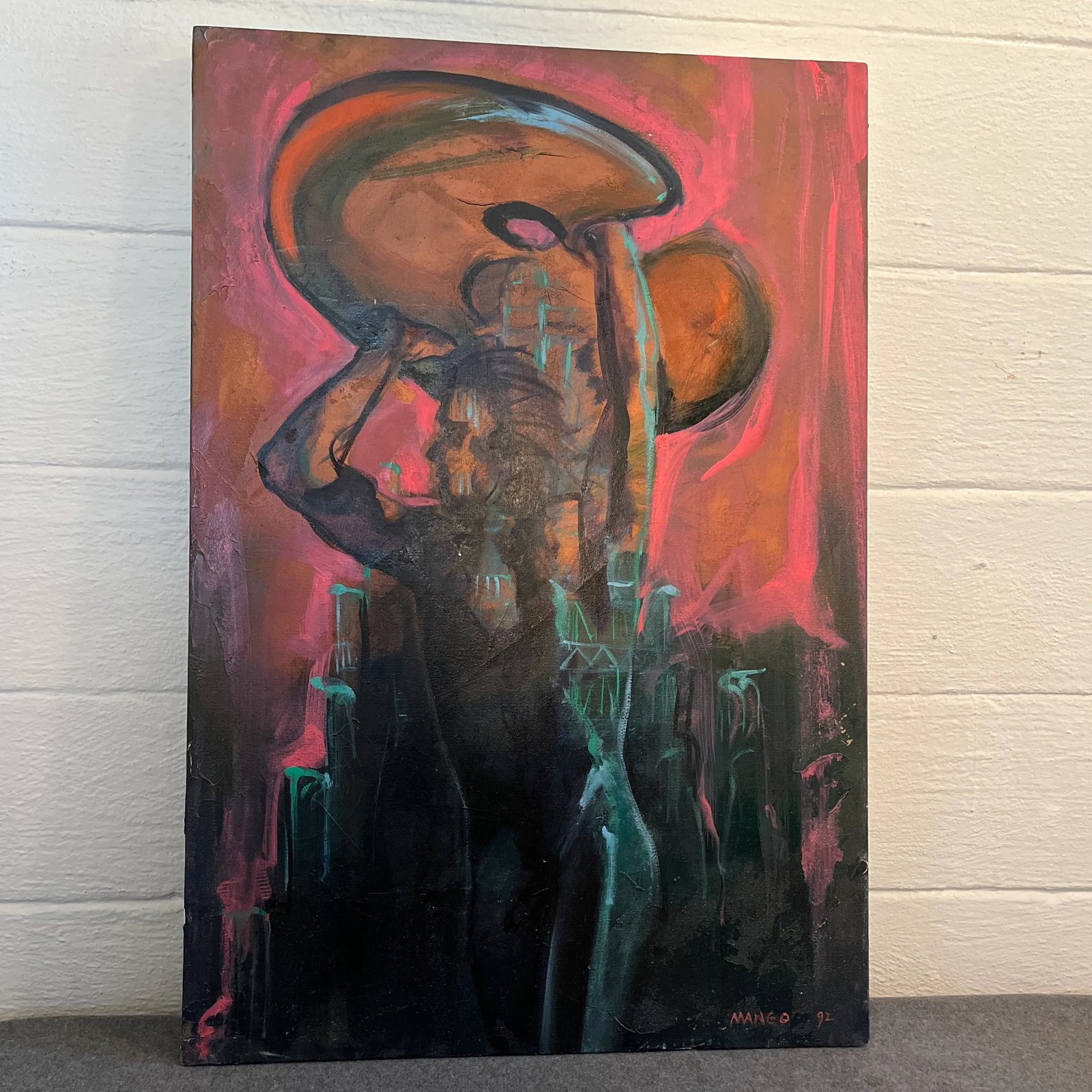 1990s Robert Mango, Untitled (Figural Composition) Painting - 3