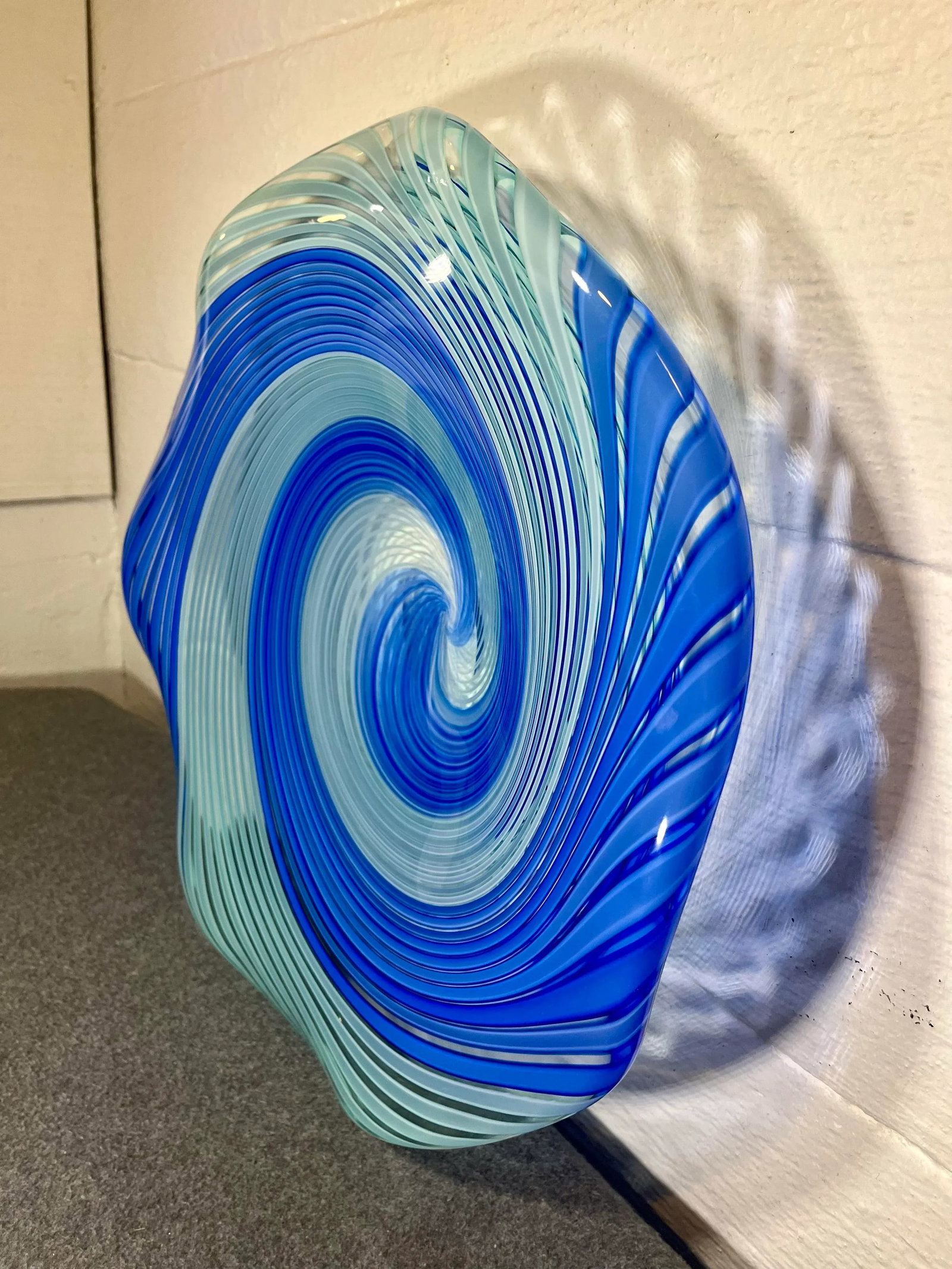 Mid 20th Century Murano Attributed Large Spiral Glass Bowl - 5