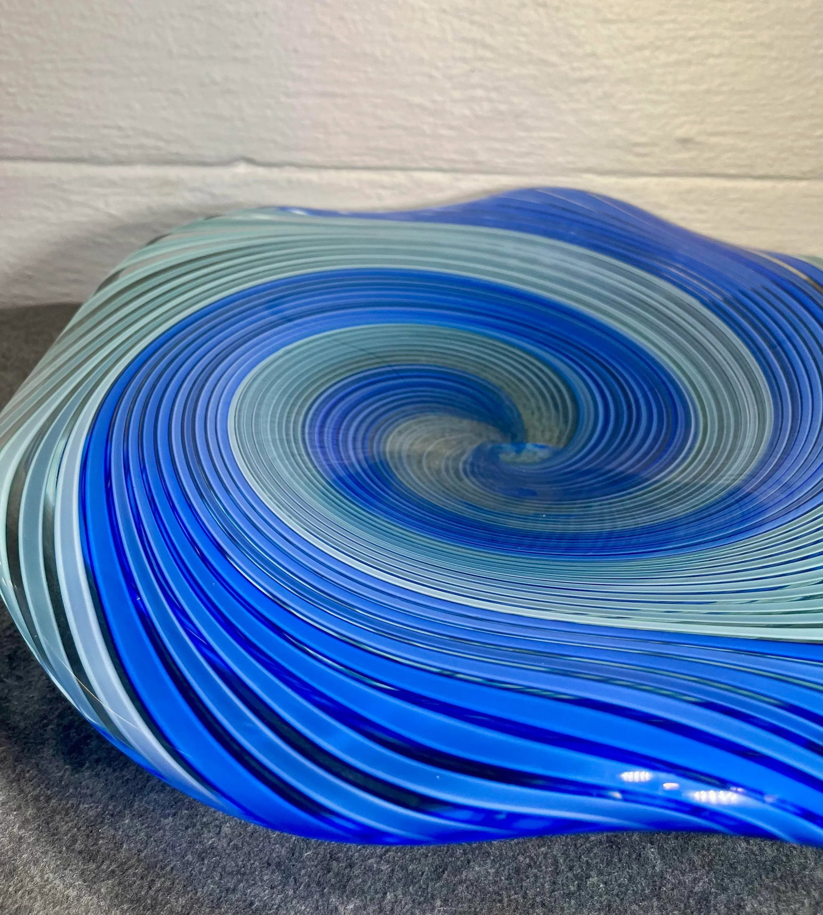 Mid 20th Century Murano Attributed Large Spiral Glass Bowl - 8