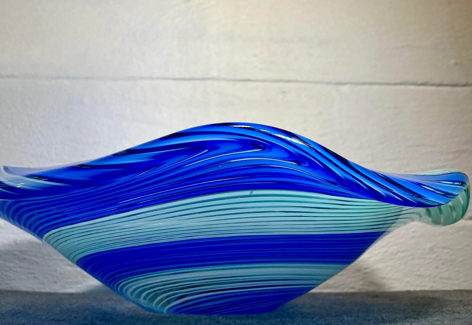 Mid 20th Century Murano Attributed Large Spiral Glass Bowl - 9
