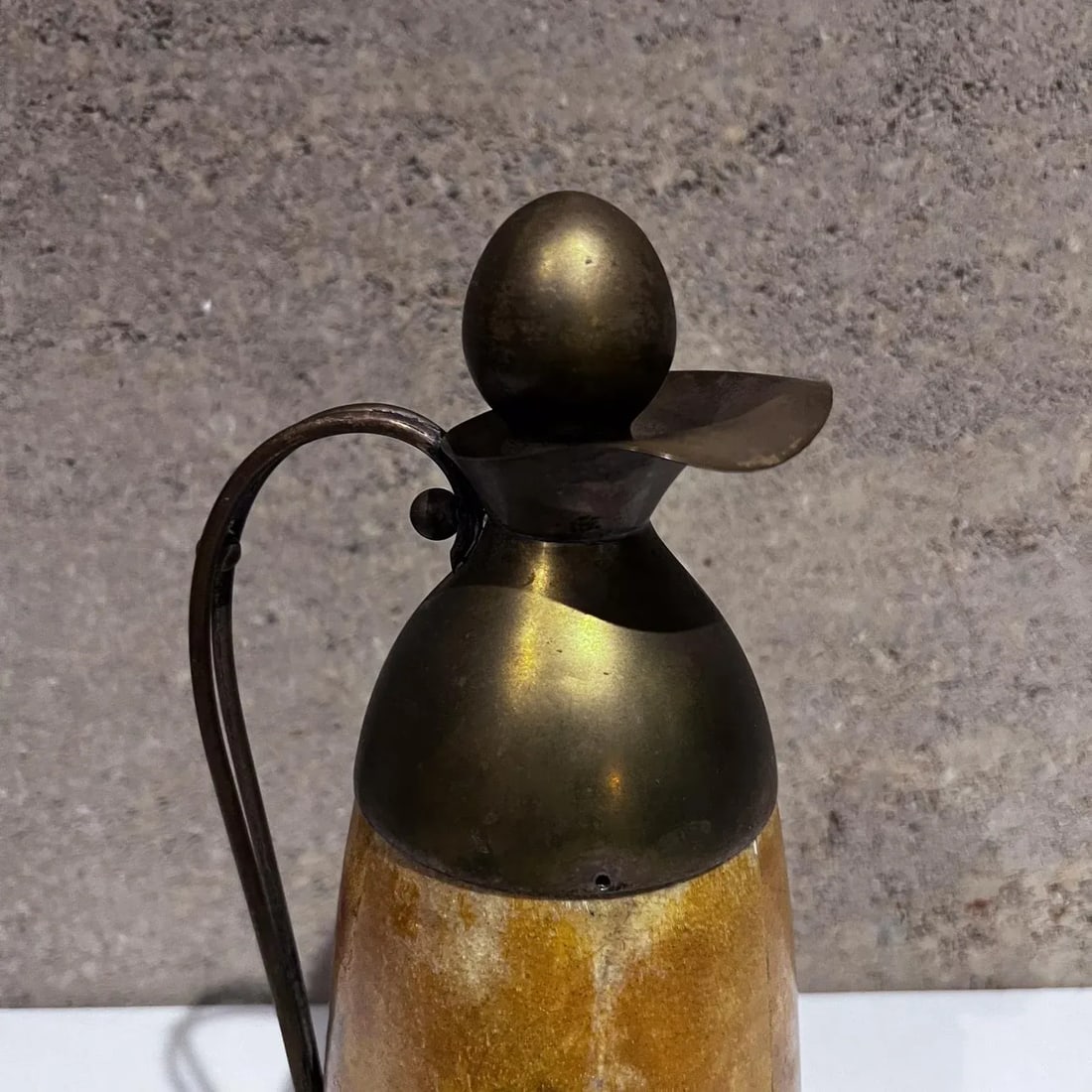 1950s Aldo Tura Goatskin Brass Carafe Thermos Italy - 5