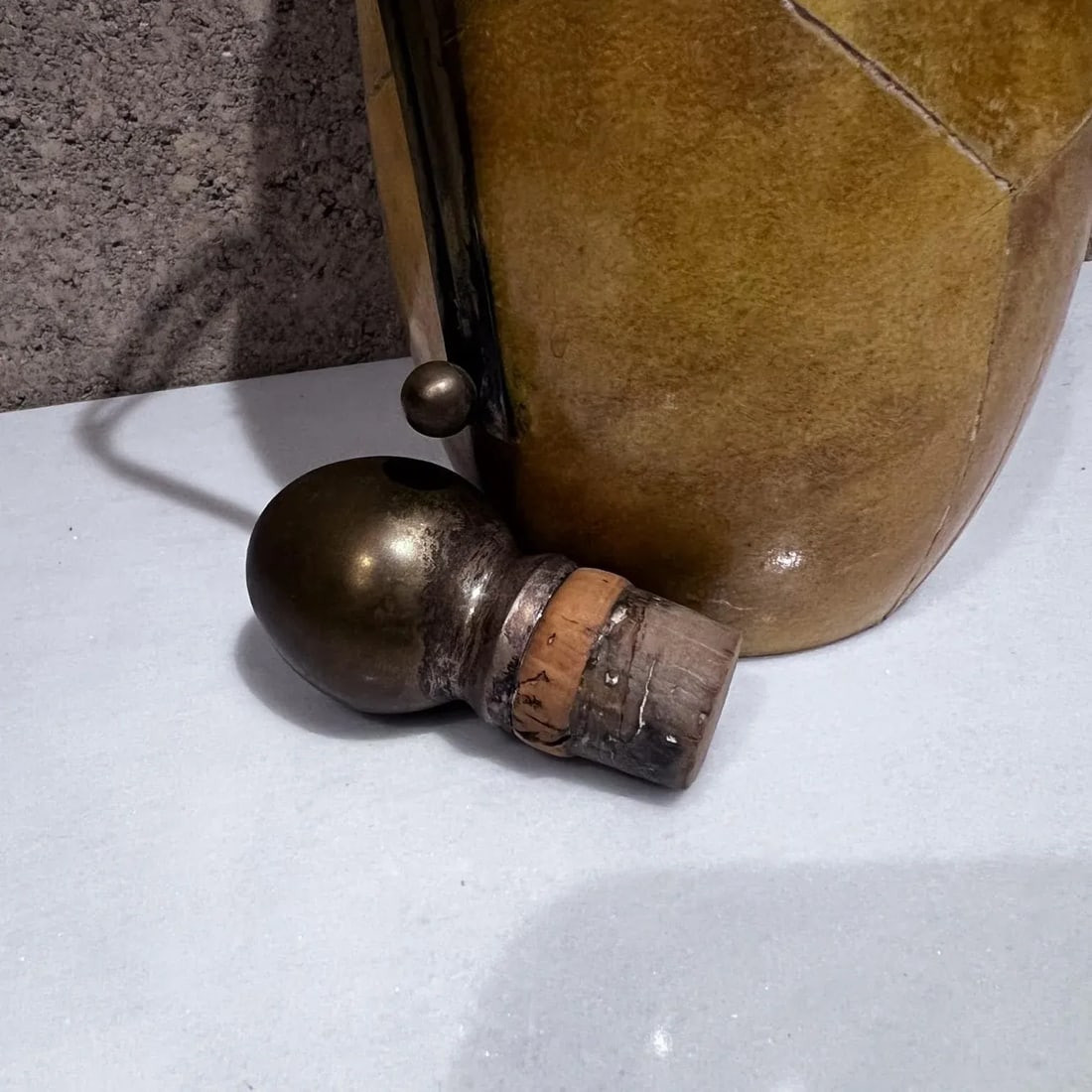 1950s Aldo Tura Goatskin Brass Carafe Thermos Italy - 8