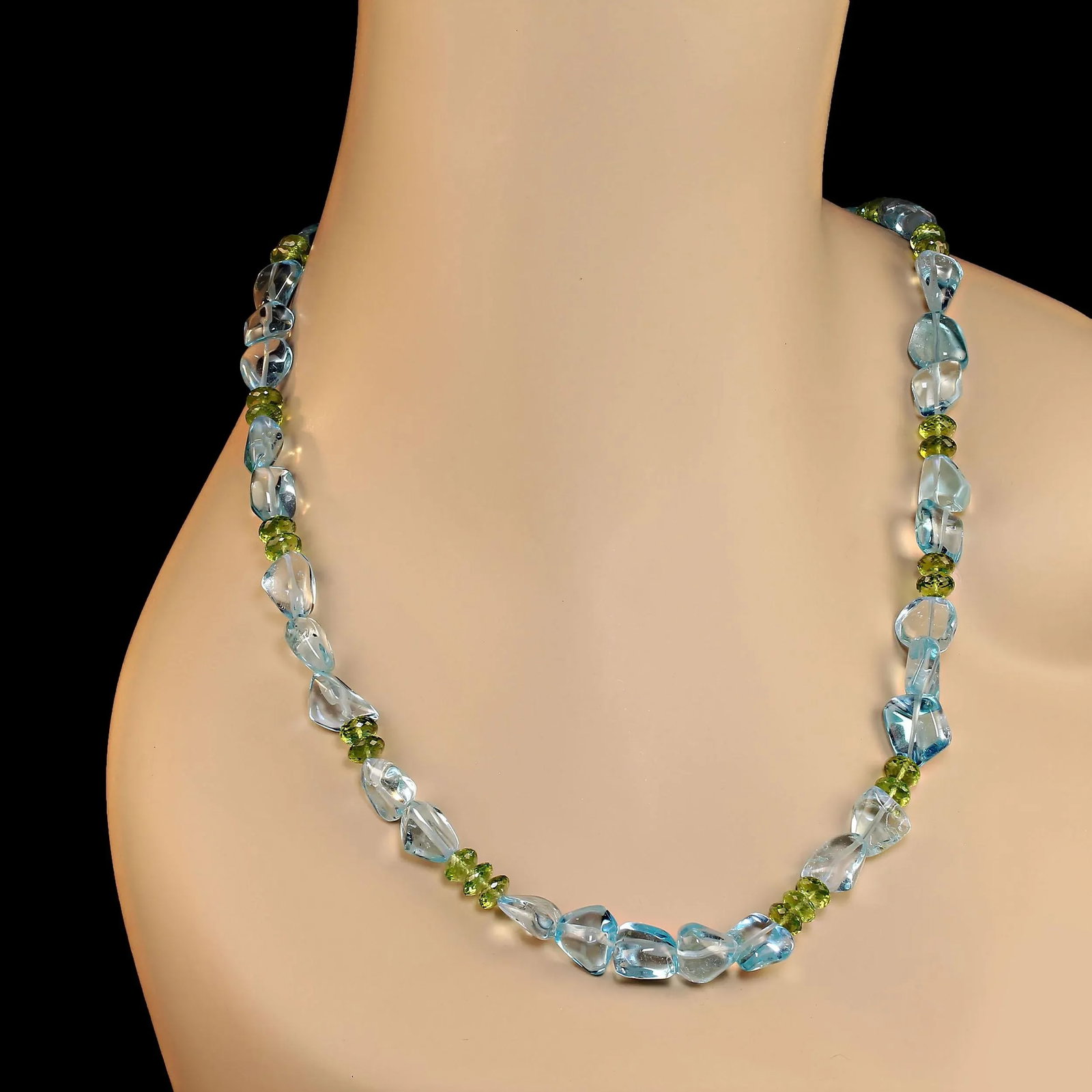 Blue Topaz & Peridot Necklace - 2