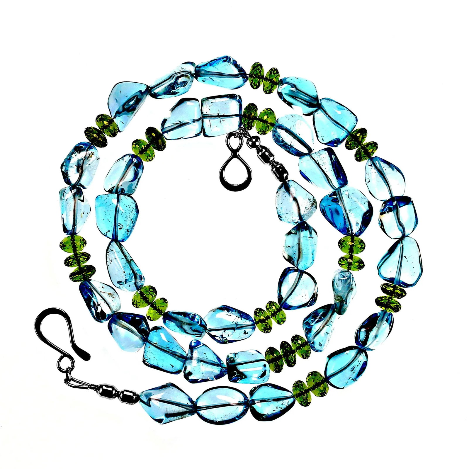 Blue Topaz & Peridot Necklace - 4