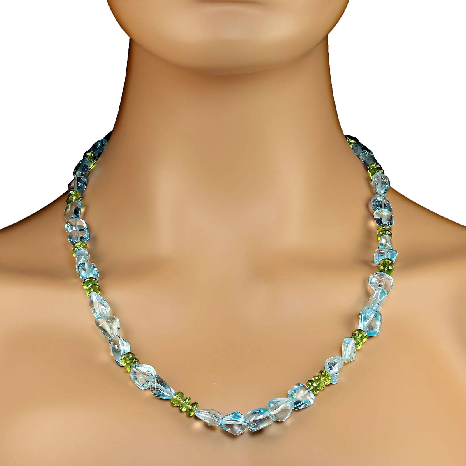 Blue Topaz & Peridot Necklace - 5