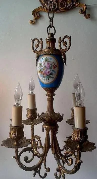 Floral Pendant Lights or Sconces - a Pair - 6