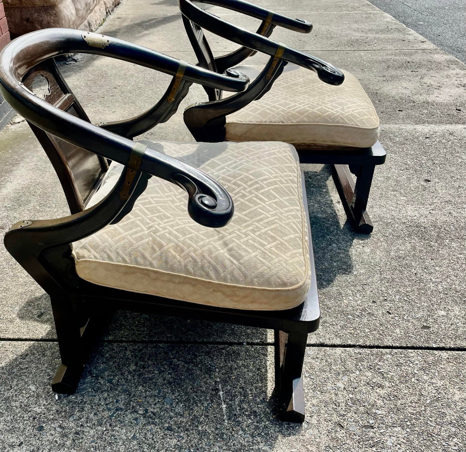 Baker Furniture Far East Collection Arm Chairs #2510 by Michael Taylor - a Pair - 6