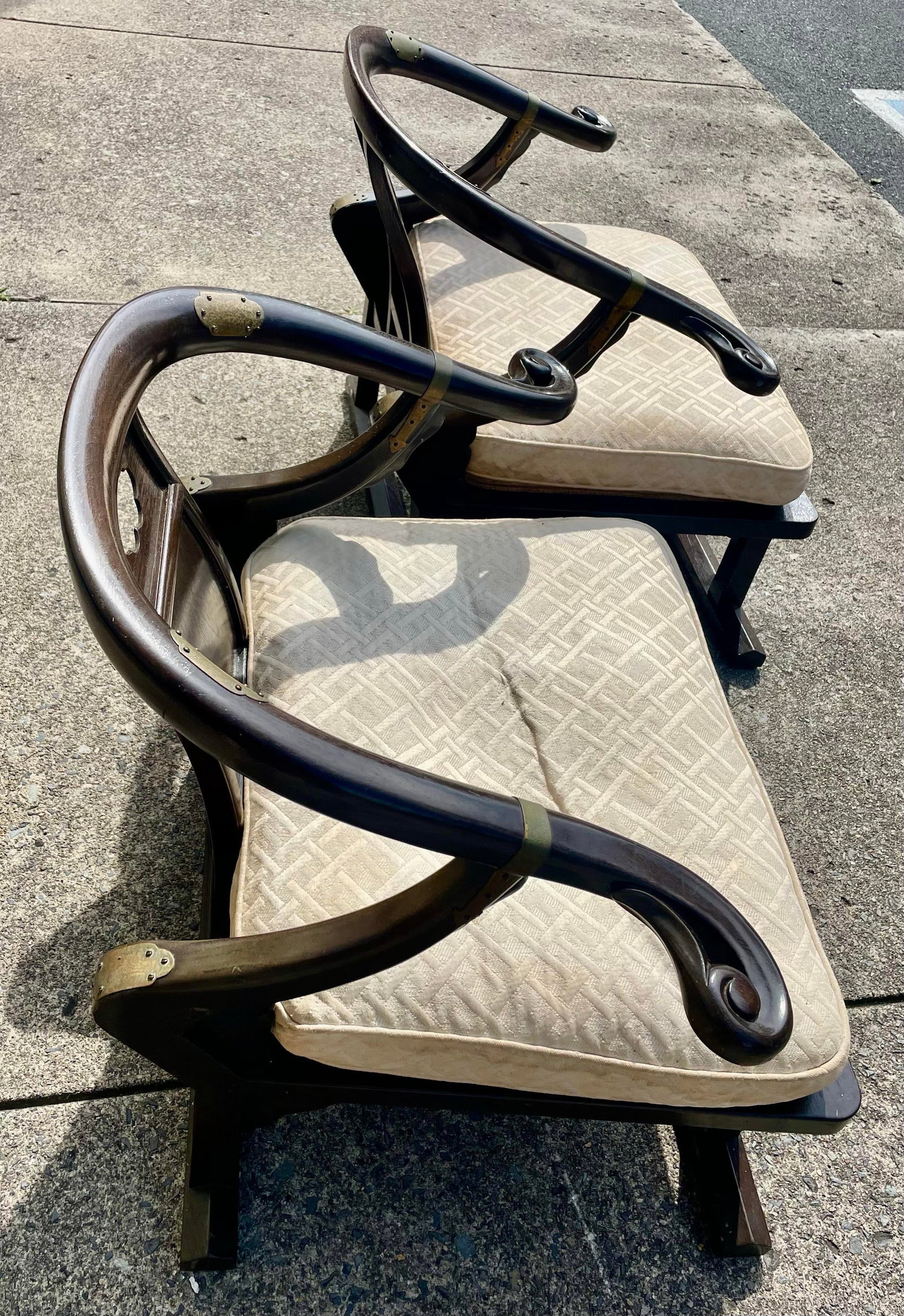Baker Furniture Far East Collection Arm Chairs #2510 by Michael Taylor - a Pair - 8