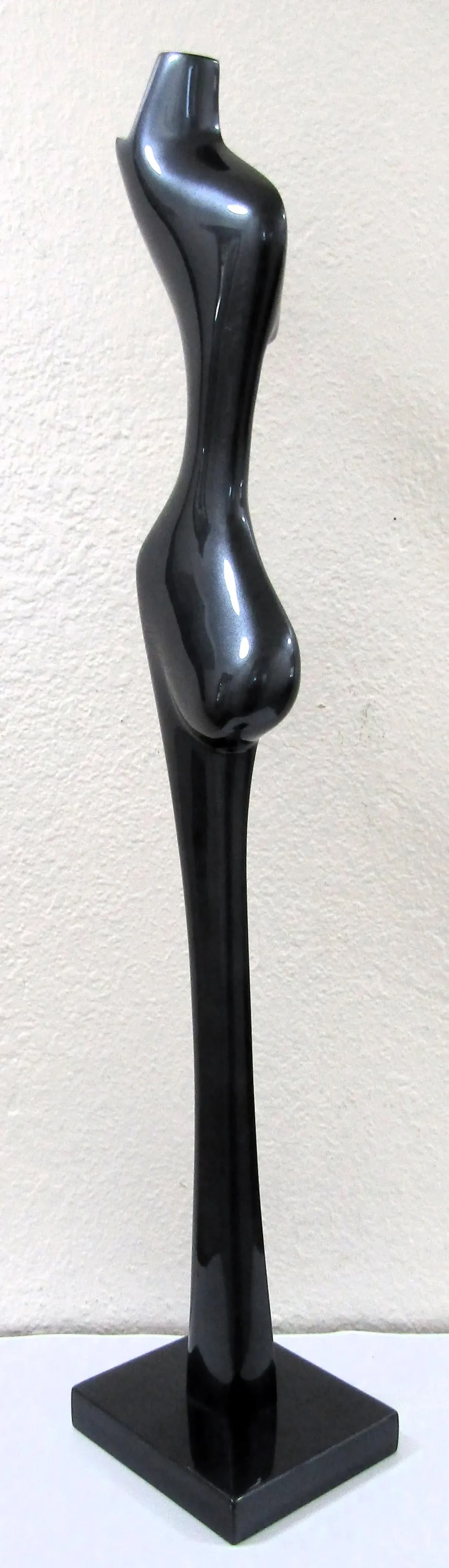 James Myford Aluminum Sculpture "Single Elongated Form" Dark Blue 1999 Signed - 2