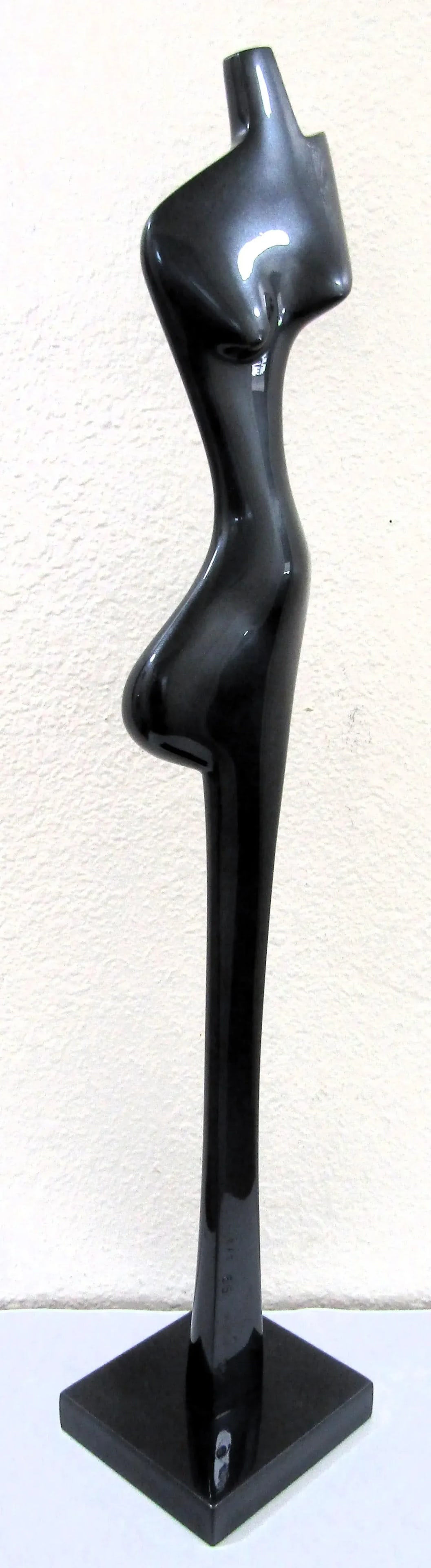 James Myford Aluminum Sculpture "Single Elongated Form" Dark Blue 1999 Signed - 4