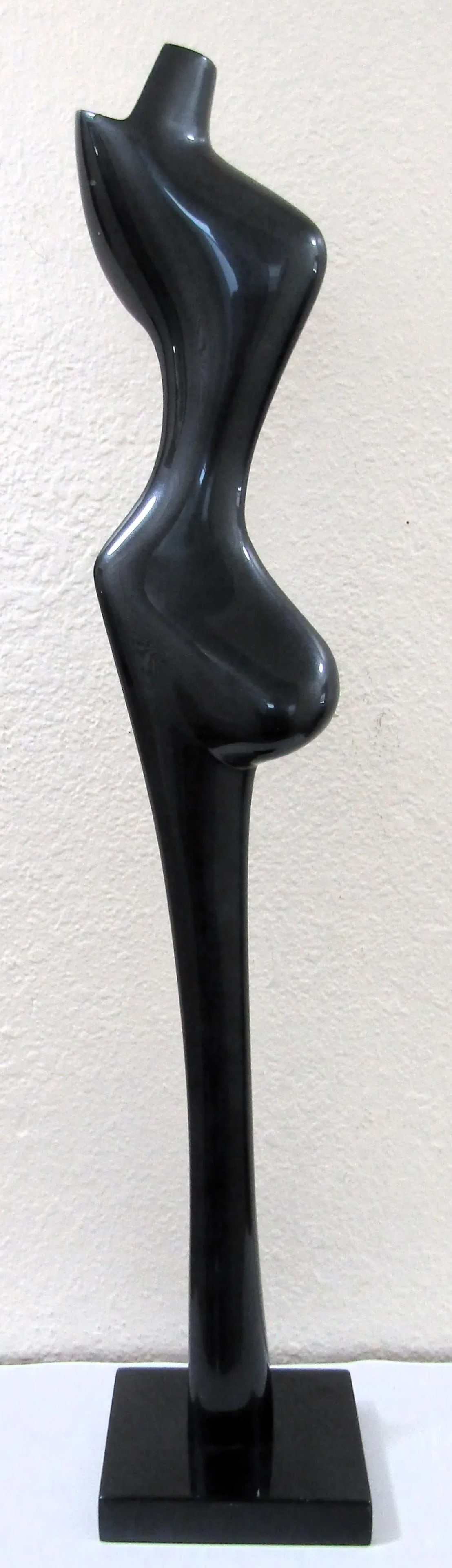 James Myford Aluminum Sculpture "Single Elongated Form" Dark Blue 1999 Signed - 5