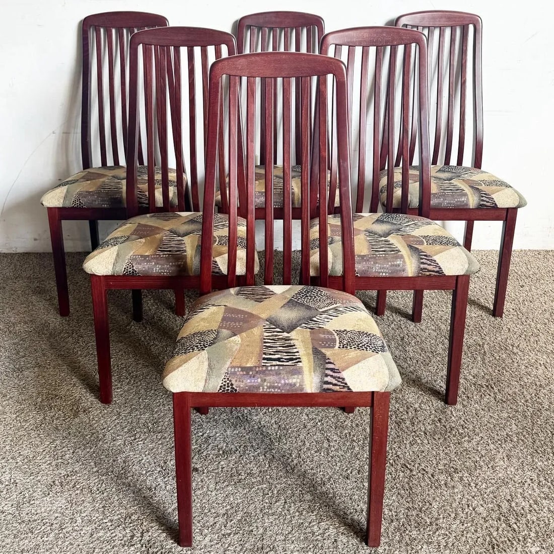Mid Century Modern Italian Rosewood Dining Chairs by A. Sibau - Set of 6 - 2