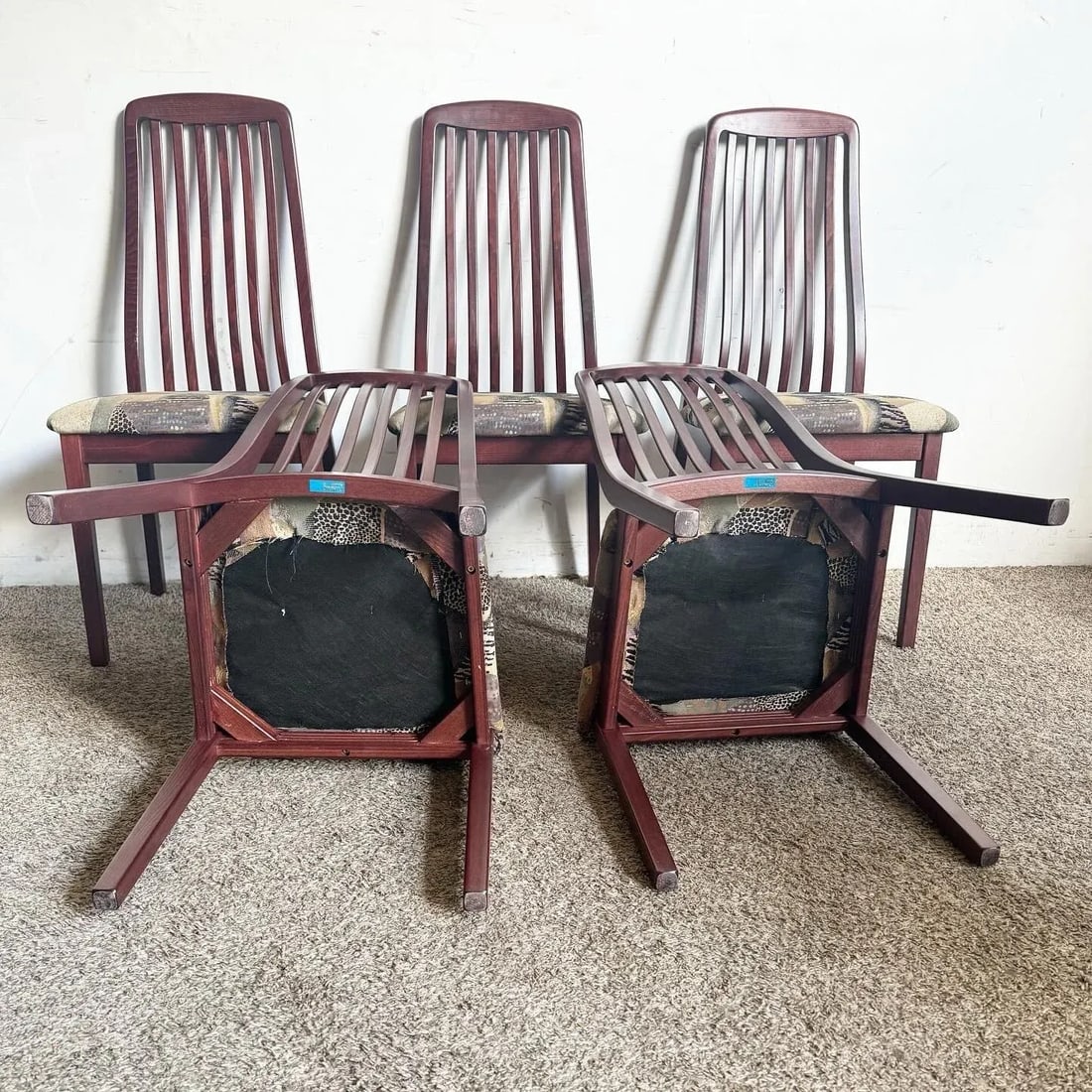 Mid Century Modern Italian Rosewood Dining Chairs by A. Sibau - Set of 6 - 6