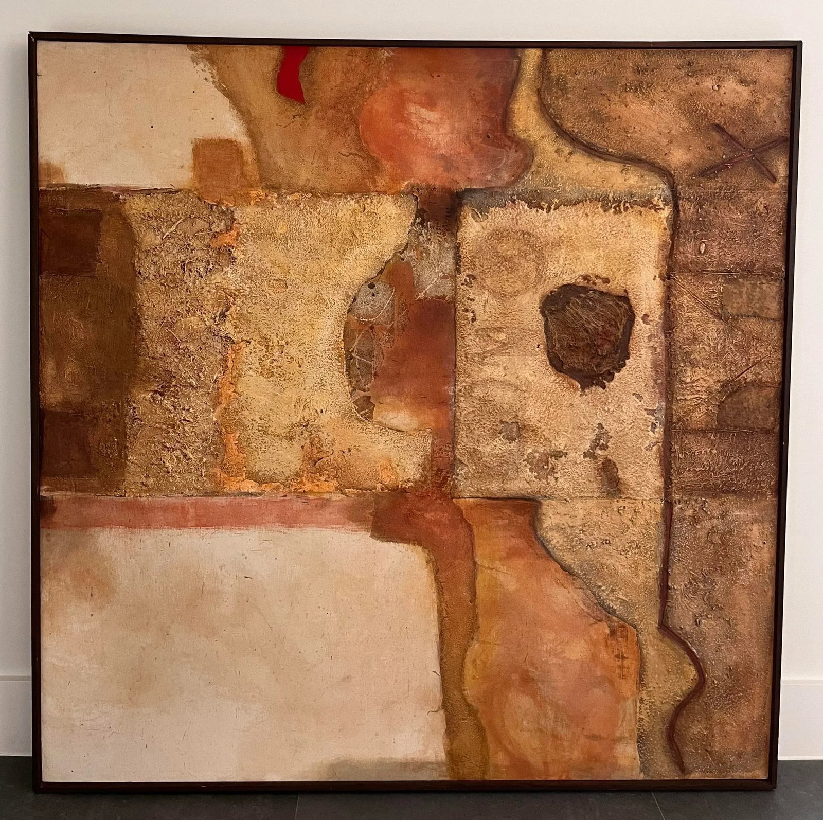 Mid Century Large Mixed Media Abstract Painting - 3