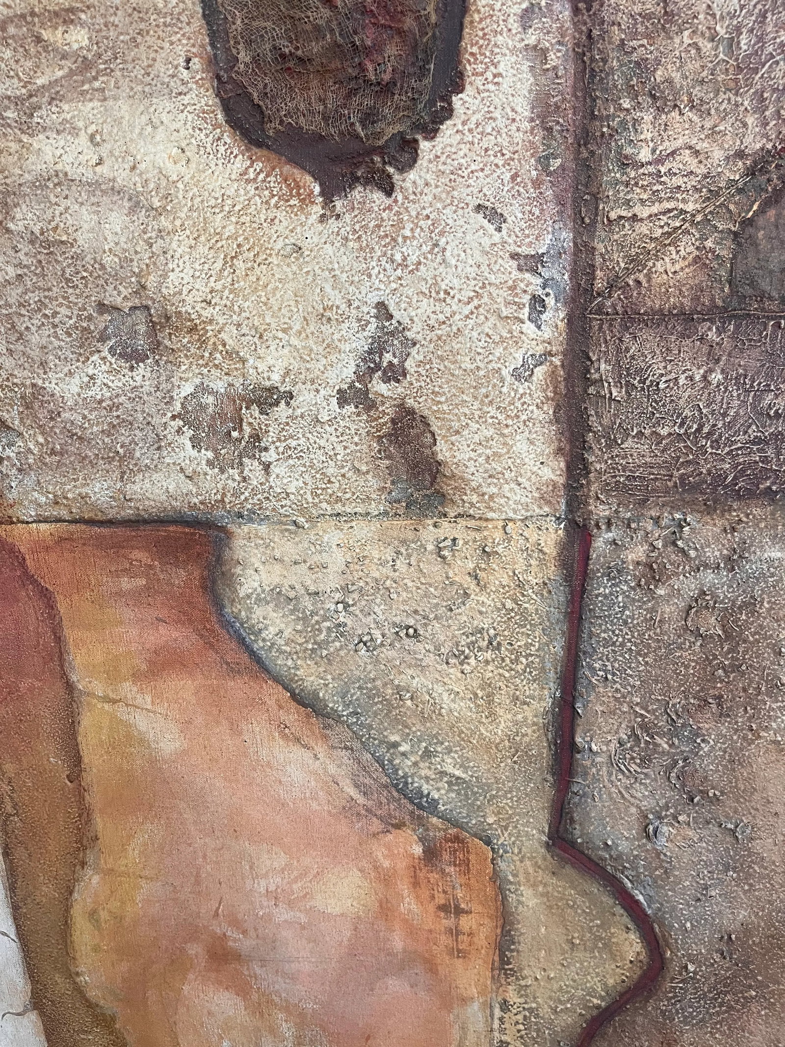 Mid Century Large Mixed Media Abstract Painting - 4