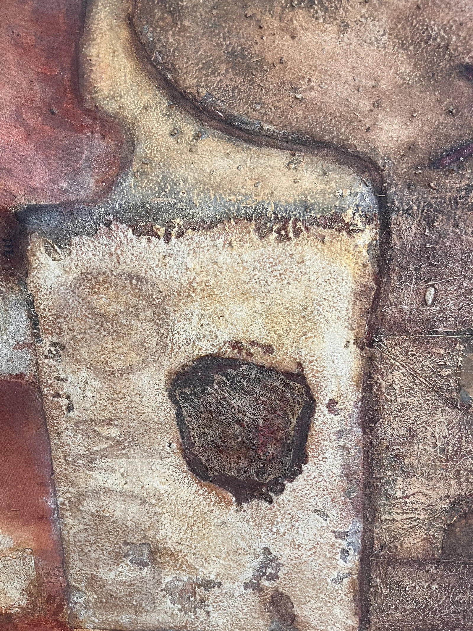 Mid Century Large Mixed Media Abstract Painting - 5