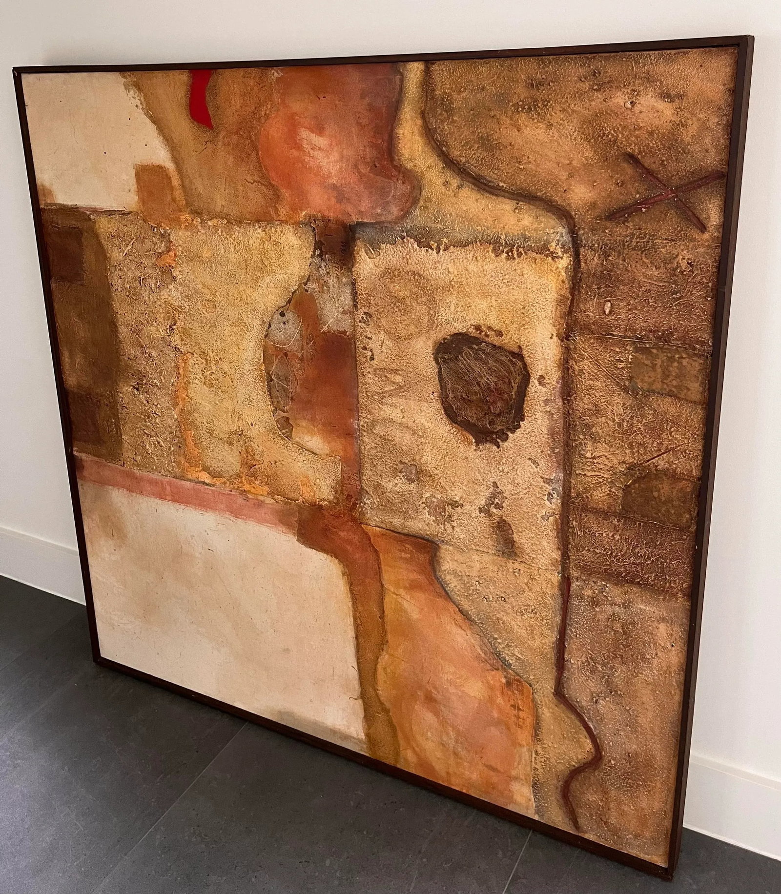 Mid Century Large Mixed Media Abstract Painting - 7