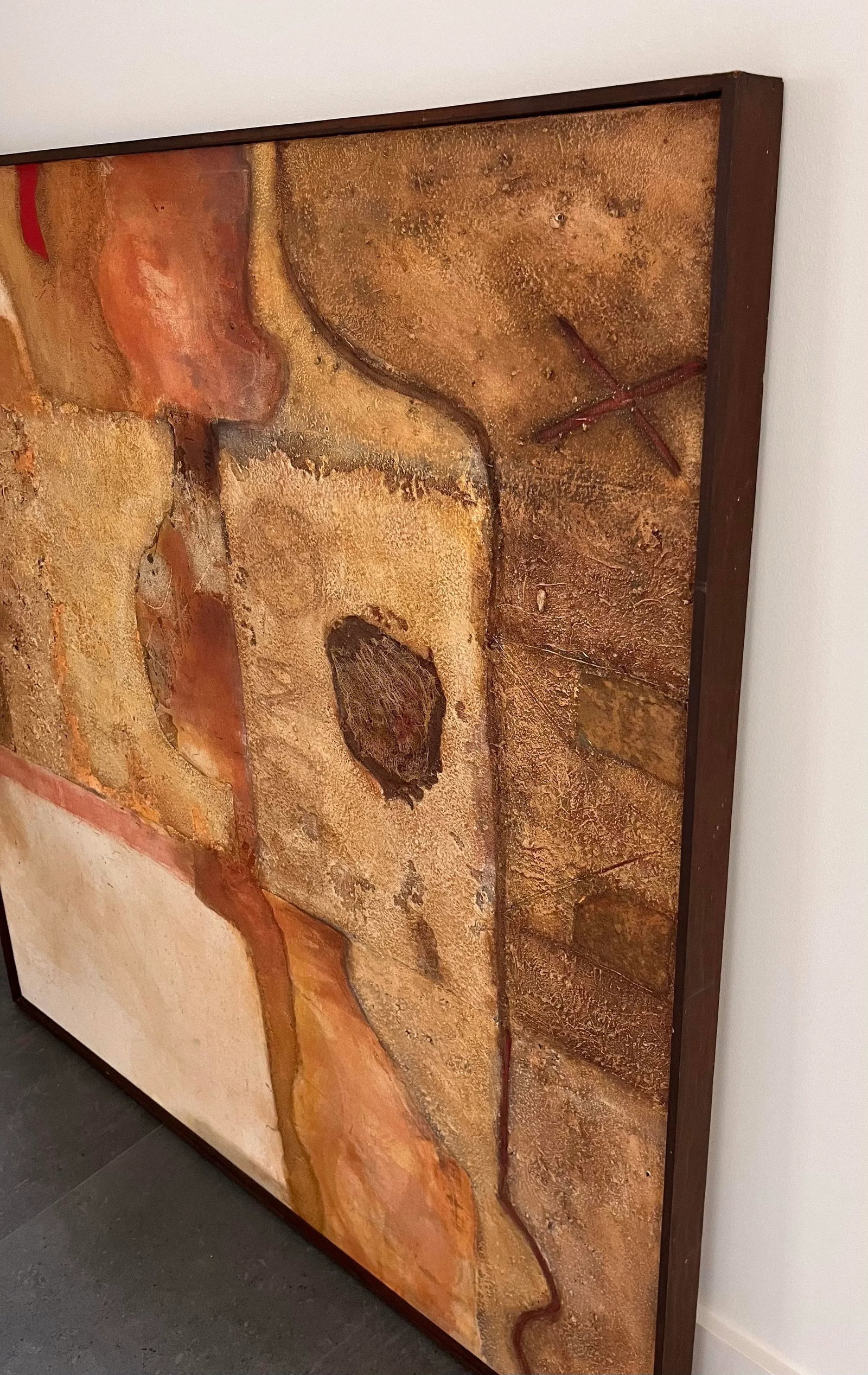 Mid Century Large Mixed Media Abstract Painting - 8
