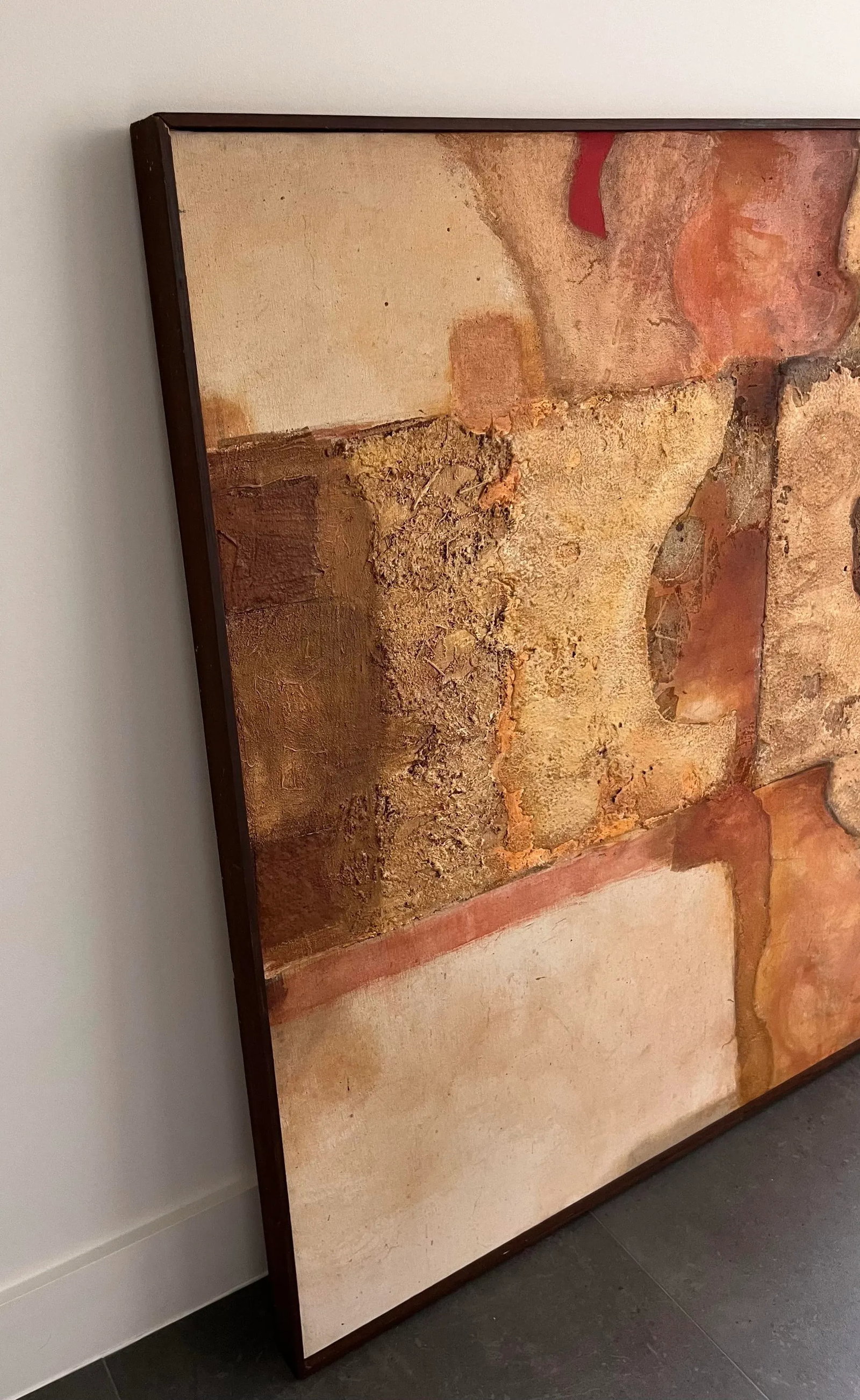 Mid Century Large Mixed Media Abstract Painting - 9