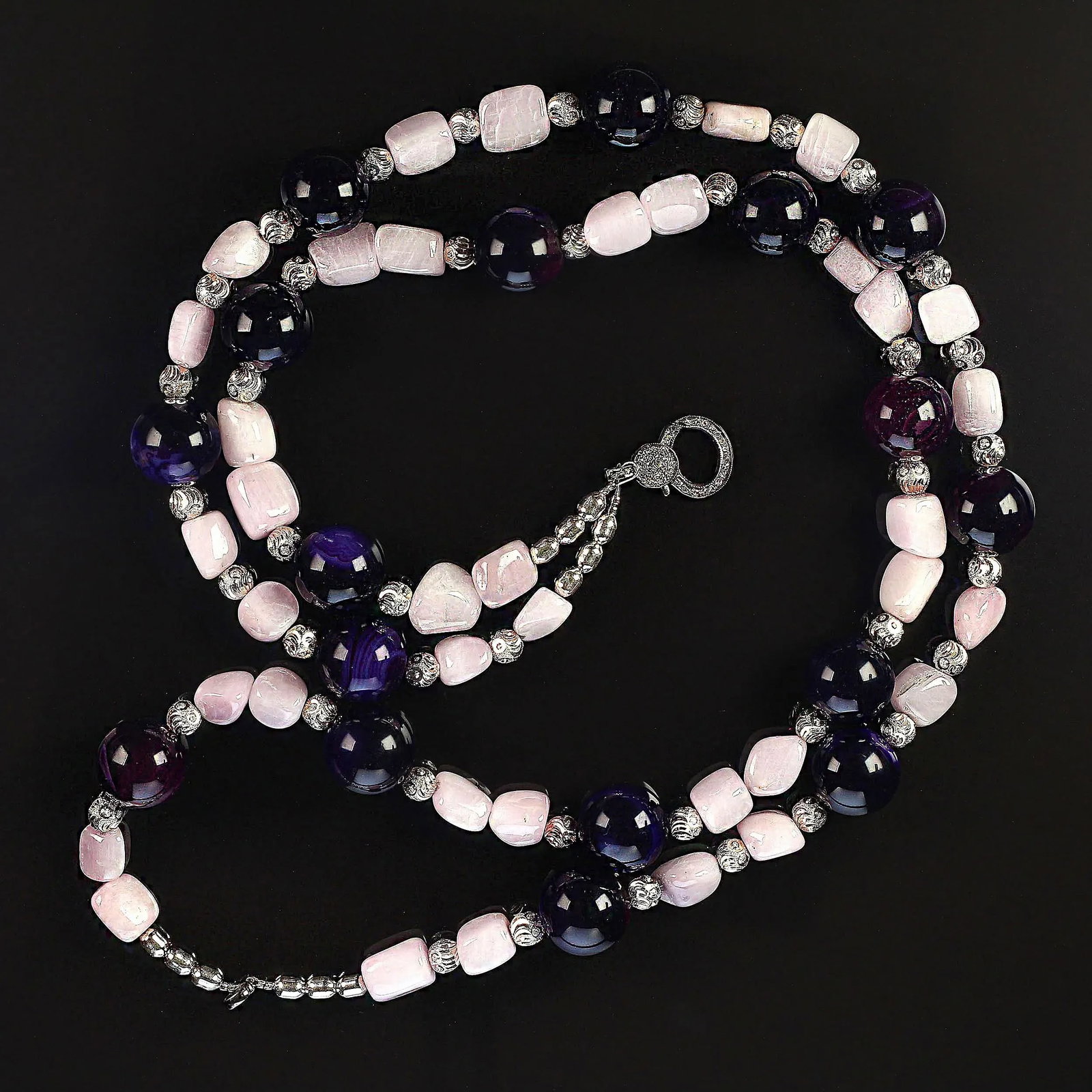 Amethyst & Kunzite Double Strand Necklace - 3