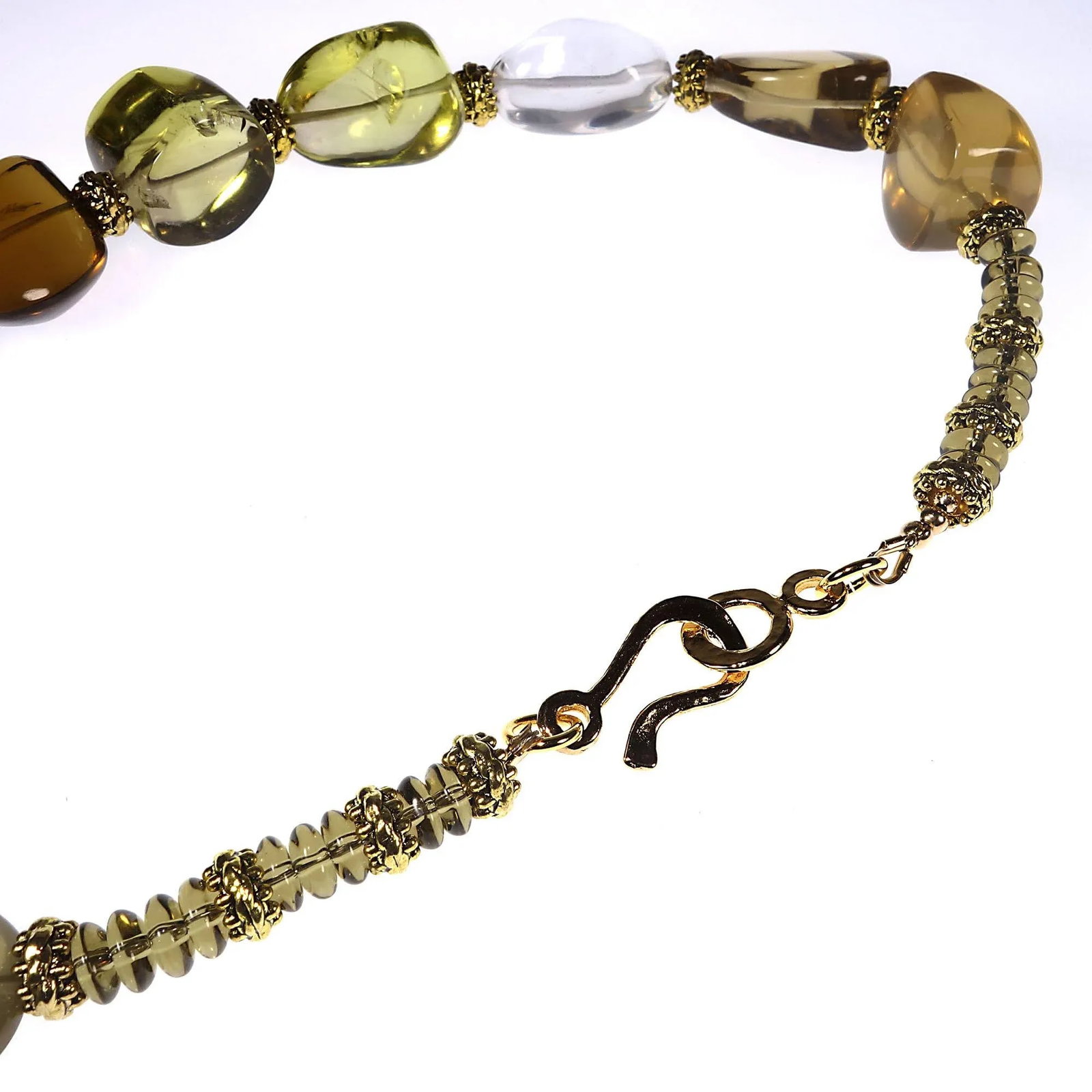 Autumn Tone Polished Quartz Nugget Necklace - 4