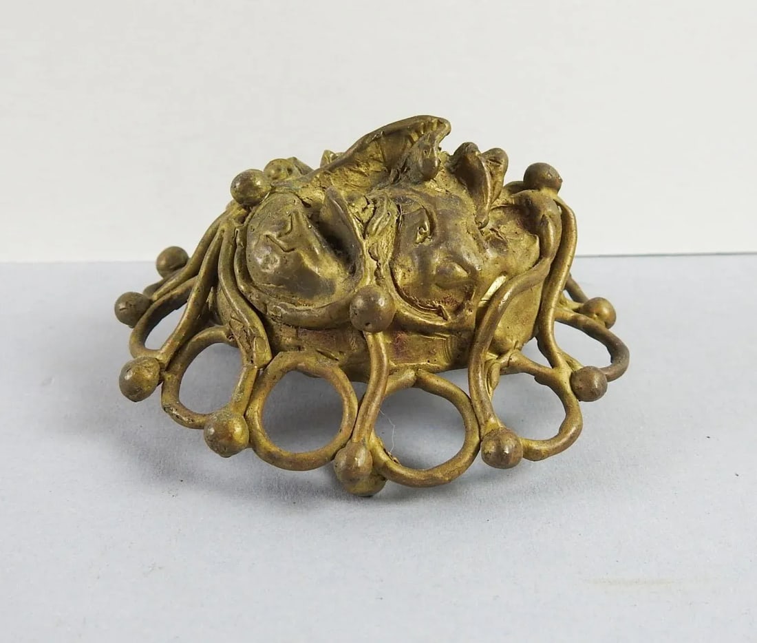 Cast Brass Handmade Jester Belt Buckle Artist Studio - 2
