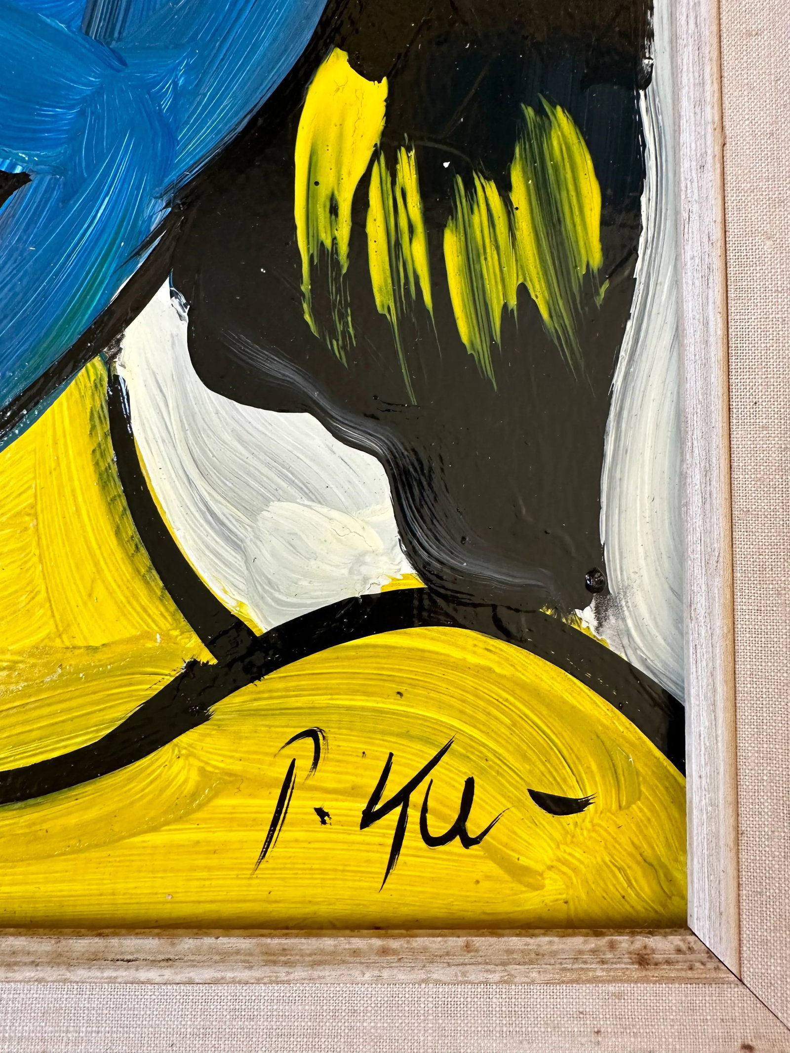 Original Abstract Portrait Painting by Peter Keil, Framed - 3